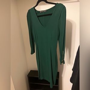 Zara green dress with zippers